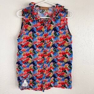 Colorful Girls Tank Top Peppermint Mountains Bunny Easter Size 10